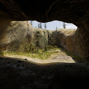 Photorealistic Cave and Vegetation