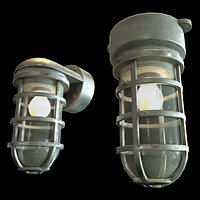 Industrial Cage Light Collection Game Ready PBR Textures