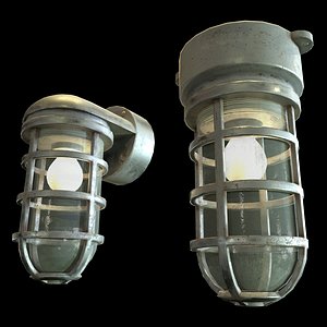 Industrial Cage Light Collection Game Ready PBR Textures