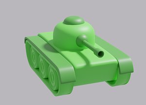 3D model cartoon tank