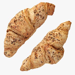 3D model Croissant Multigrain