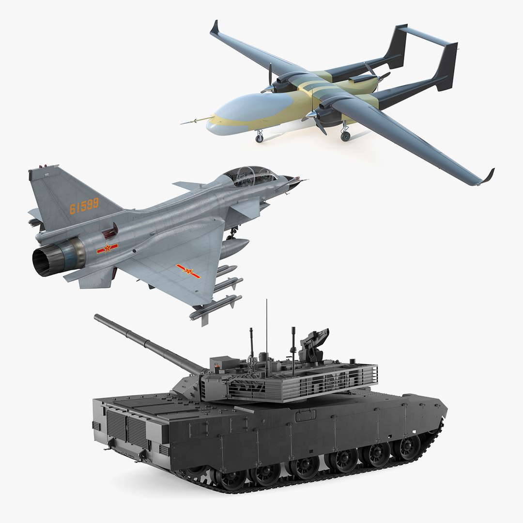 Rigged Chinese Army Defense Collection 3D model preview