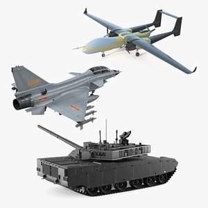 3D Rigged Chinese Army Defense Collection