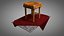 Old Worn Vintage Leather Stool Chair