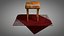 Old Worn Vintage Leather Stool Chair