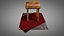 Old Worn Vintage Leather Stool Chair