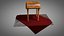 Old Worn Vintage Leather Stool Chair