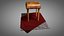 Old Worn Vintage Leather Stool Chair