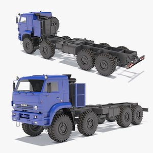 Kamaz 6560 Truck Blue Rigged for Maya