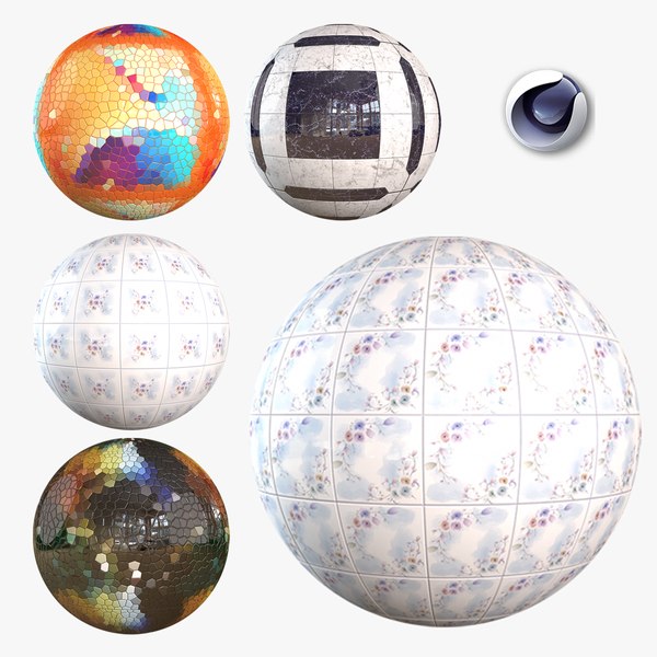 modèle 3D de 5 Texture PBR 8K Carreaux de sol Rendu physique C4D ...