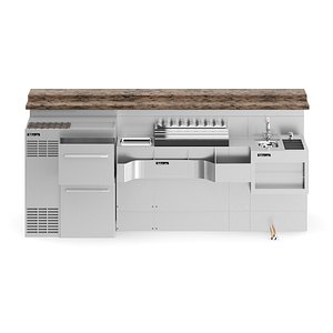 metal bar station 3D model