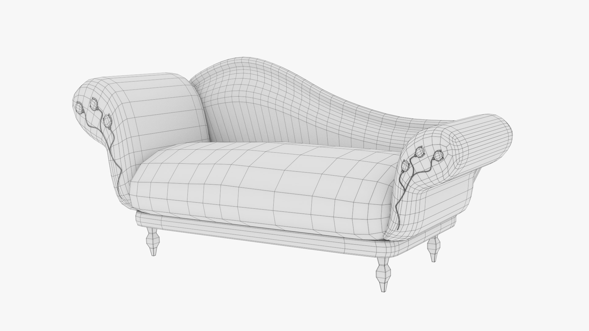 Victorian Sofa White Model TurboSquid 1799209