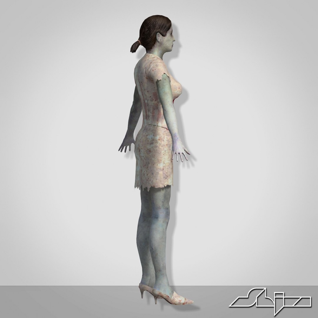 Zombie Female Casual 3d Model