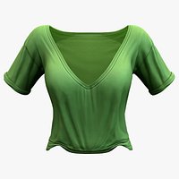 Lush Forest Green Loose Front Tucked In Top