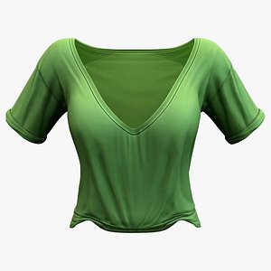 Lush Forest Green Loose Front Tucked In Top