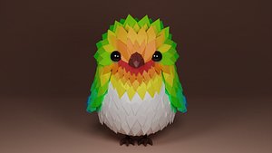 Cute lowpoly bird model