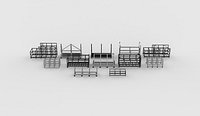 Mild Steel Bar set 3D model