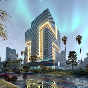 Tower in a city FULL Residential building Revit Lumion