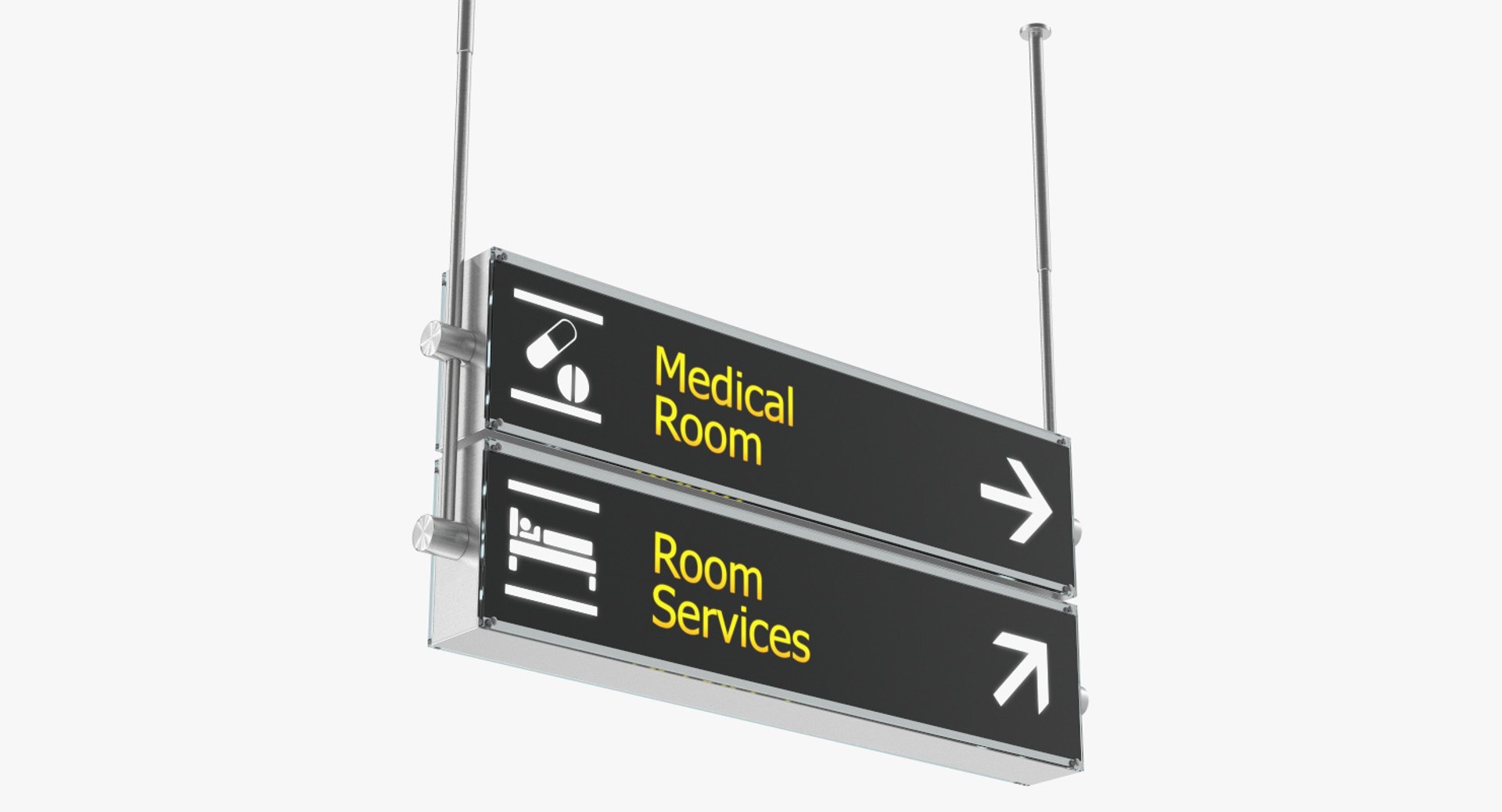 Airport Signs Medical Room Services 3D Model preview