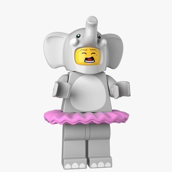 Lego Elephant Girl 3d Model 3D model