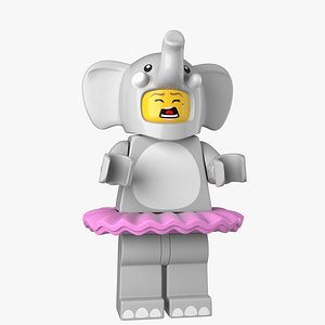 Lego Elephant Girl 3d Model