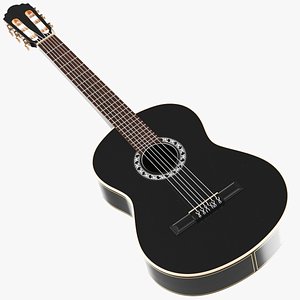 Detailed Black Acoustic Guitar