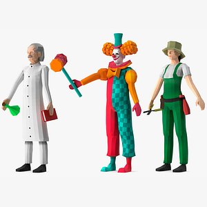 Low Poly Characters Collection 4 Rigged for Maya