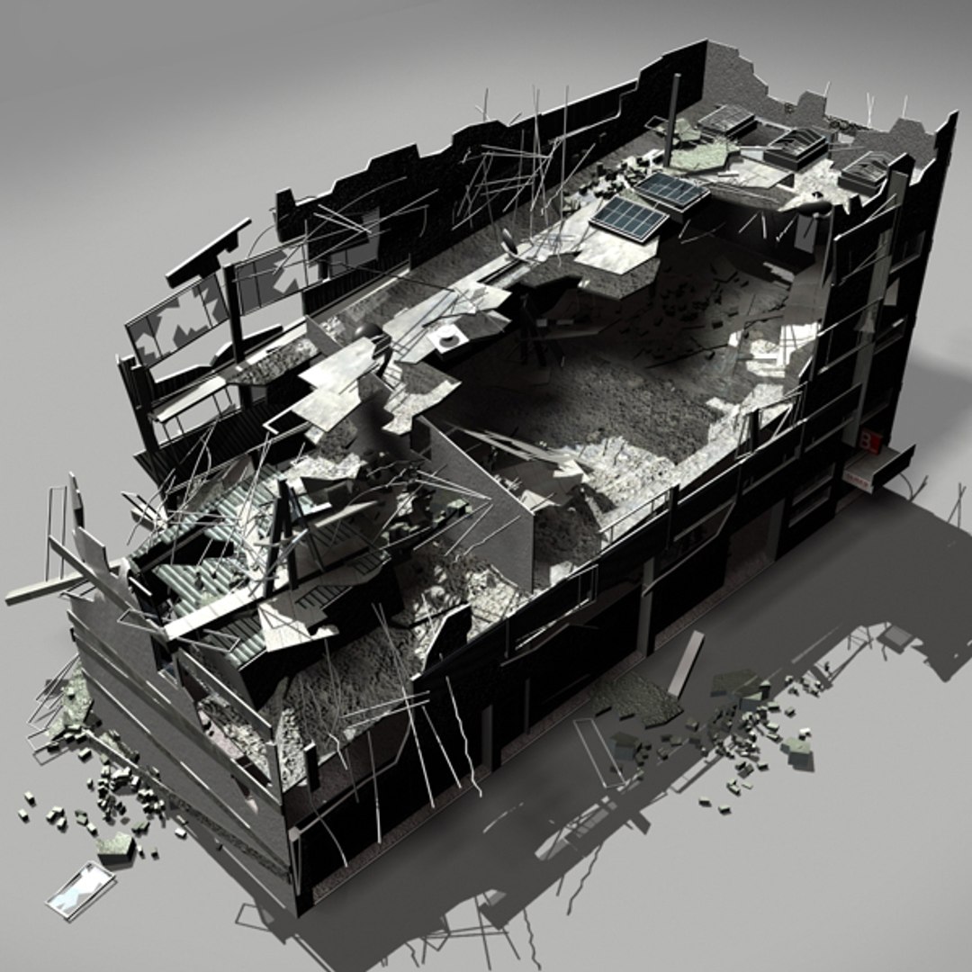 damaged building 3ds