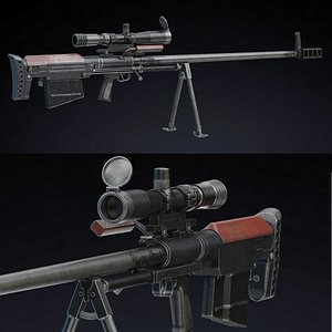KSVK Sniper Low Poly Realistic