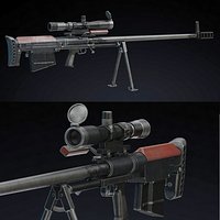 KSVK Sniper Low Poly Realistic