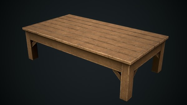 Wooden low poly Table 3D model - TurboSquid 1939702