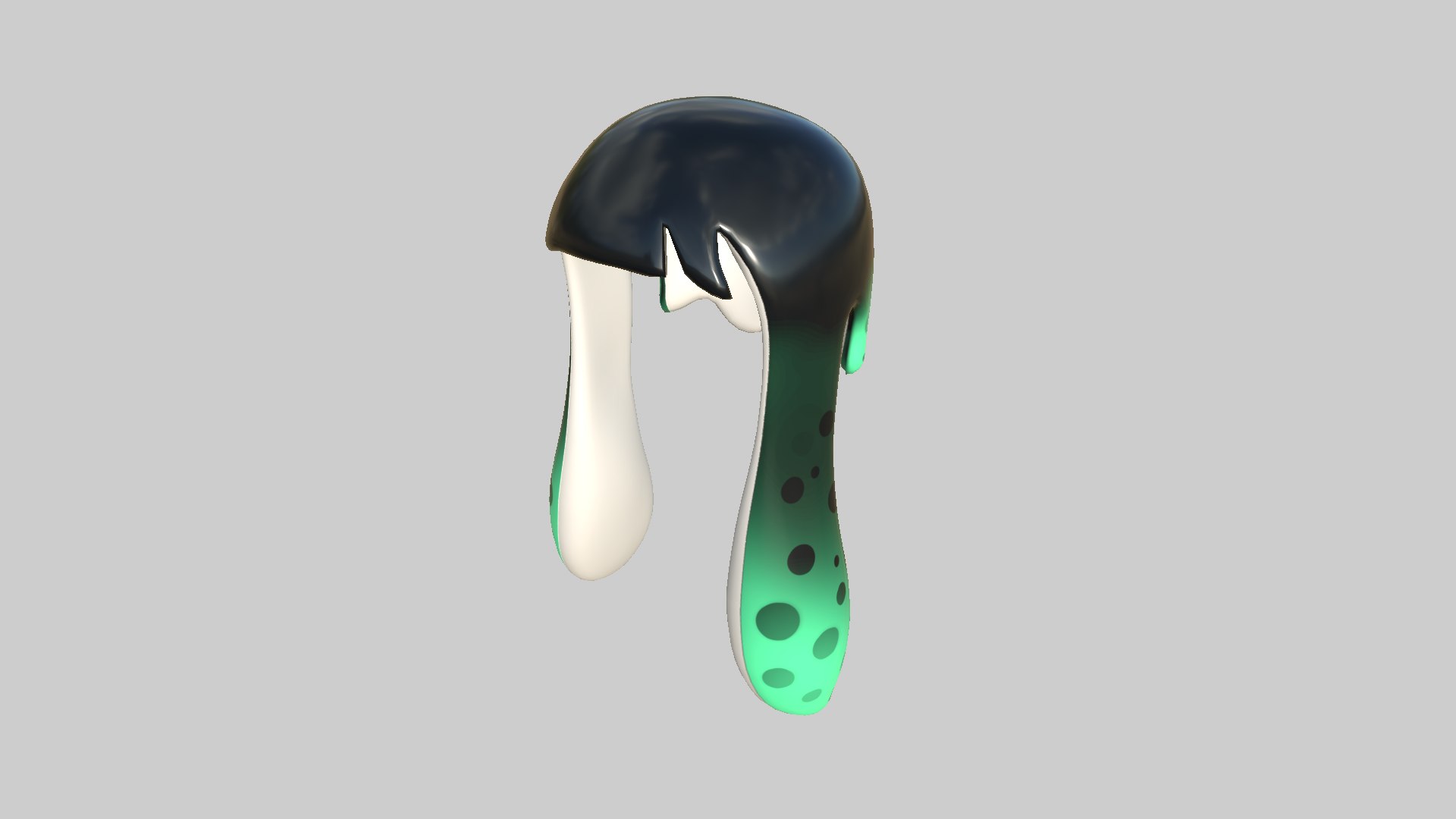 3D Inkling Hair 08 Black Green - Splatoon Character Design - TurboSquid ...