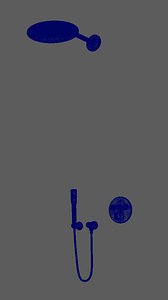 Grohe Product-Shower-Thermostatic LED Rainfall Round Shower System Set Ceil Mounted 3D model