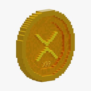 3D Voxel XRP Coin model