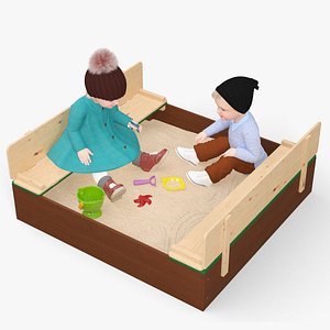 Children in Sandpit Fur Rigged