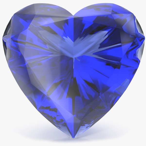 3D model Heart Shape Blue Sapphire