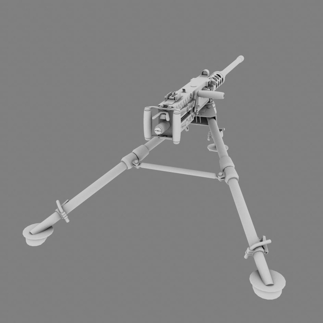 Caliber M2 Browning Machine Gun 3d Model