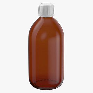 3D Glass Syrup Bottle 500ml