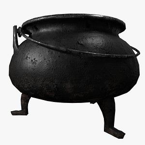 3D iron cauldron model