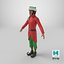 3D Christmas Elf Male 5 model