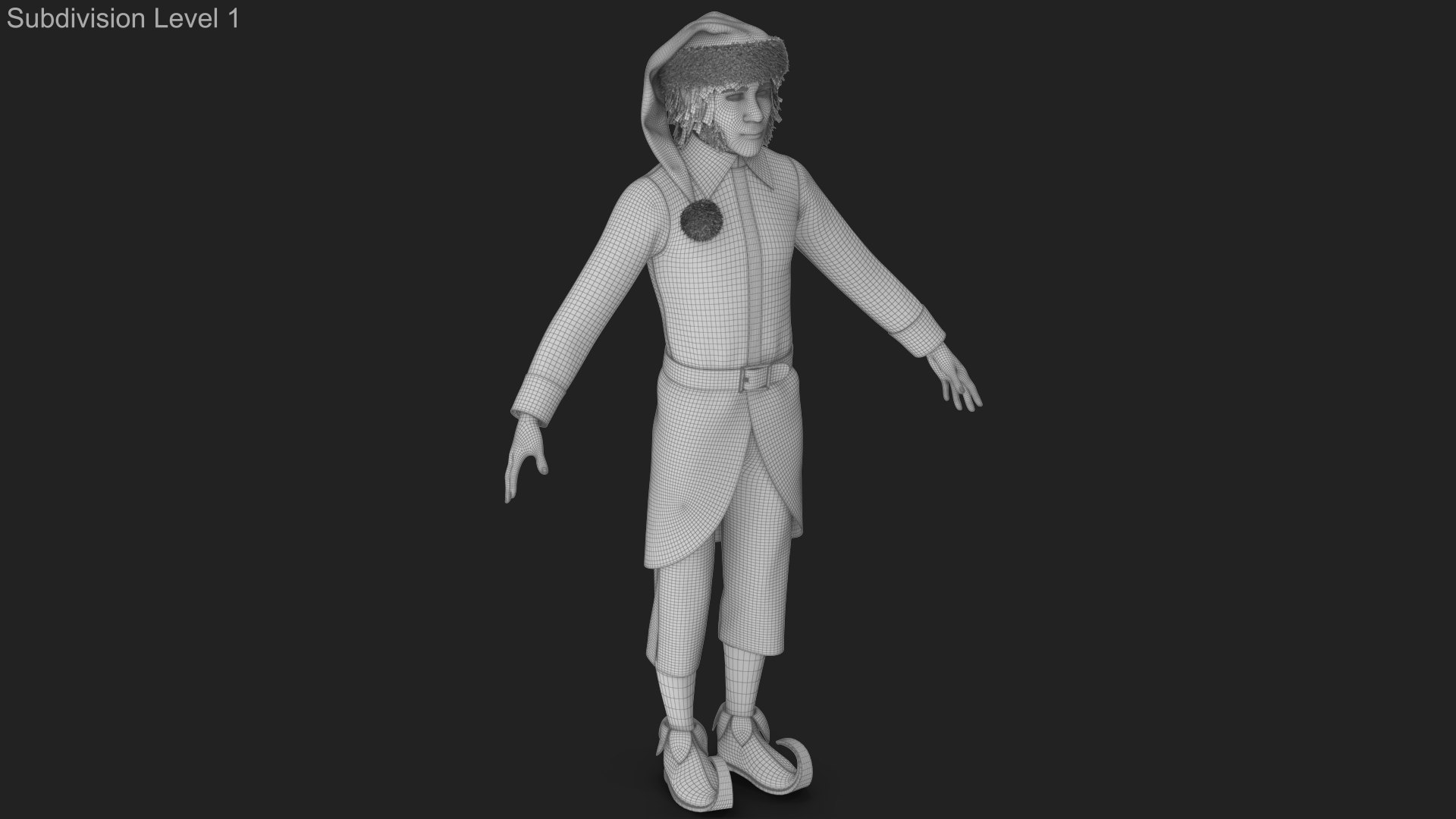 3D Christmas Elf Male 5 model https://p.turbosquid.com/ts-thumb/Tk/XLyWzH/hW/wireframe_01/jpg/1755435044/1920x1080/fit_q87/d8d3ead2aea7c60604361fa5f18b542c6af11e46/wireframe_01.jpg