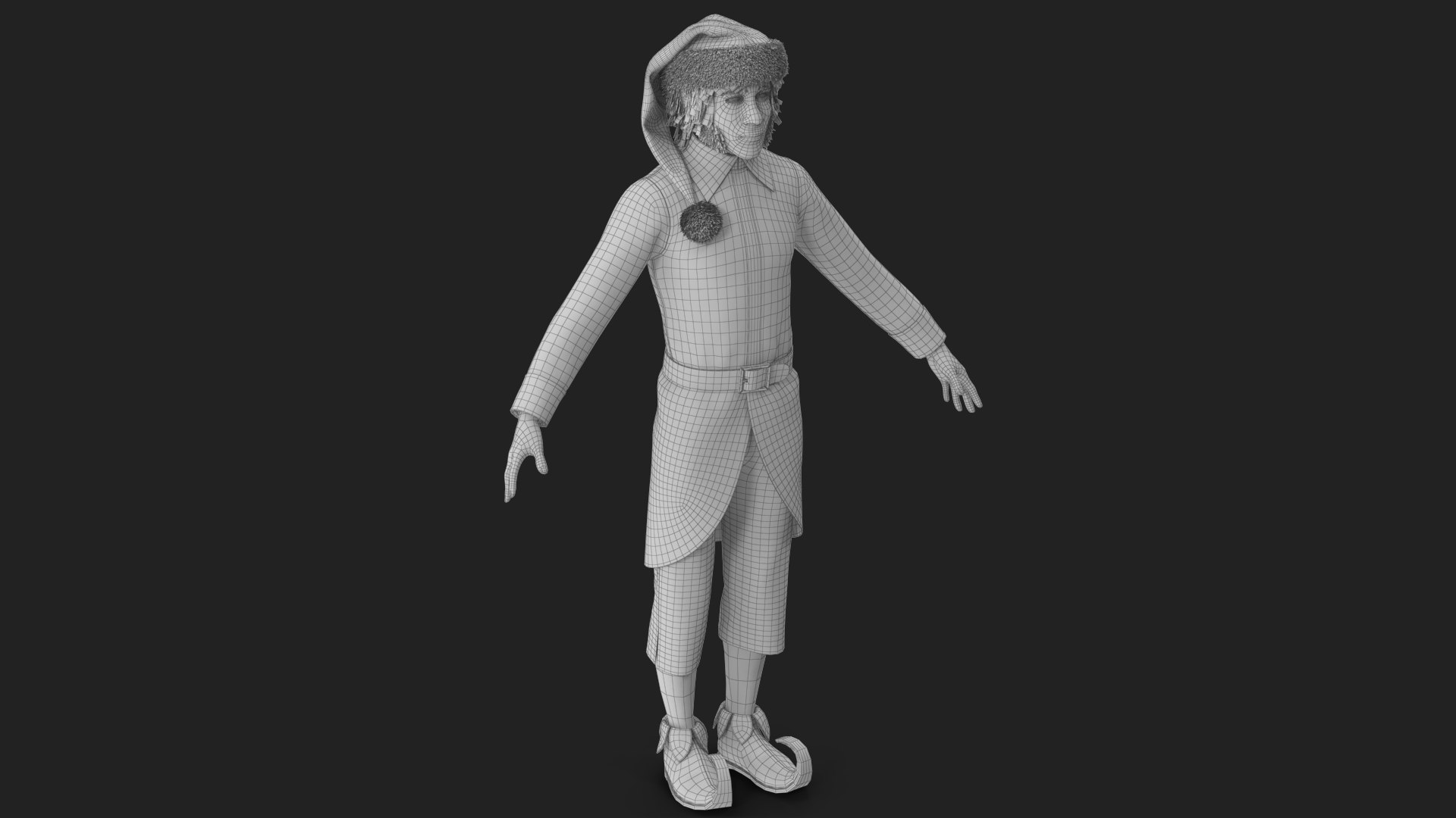 3D Christmas Elf Male 5 model https://p.turbosquid.com/ts-thumb/Tk/XLyWzH/u9/wireframe_02/jpg/1755435049/1920x1080/fit_q87/4fb1ec43b8b74c61e30688e2065f537efde37439/wireframe_02.jpg