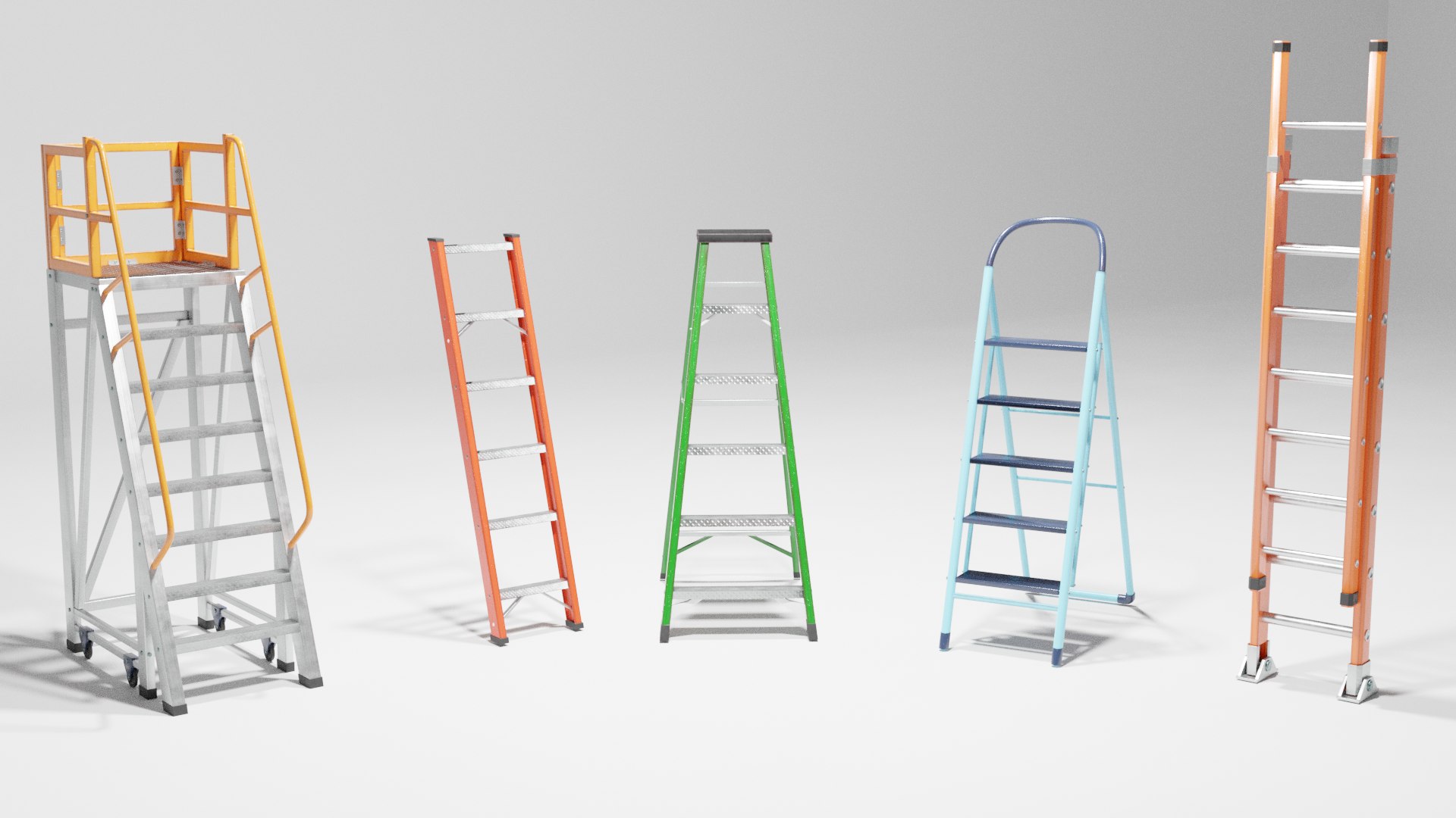 3D Different Types Of Ladders - TurboSquid 1923213