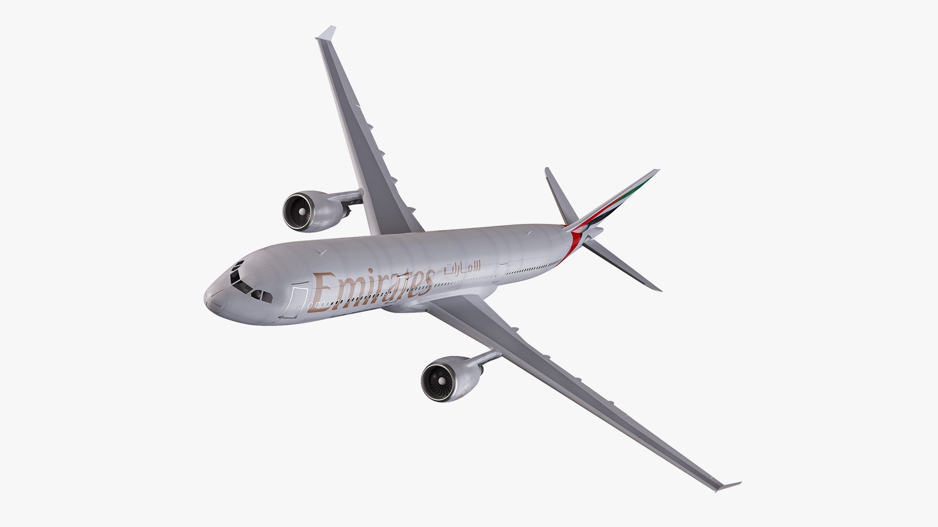 Emirates Airbus A330-200 Rigged 3D model preview