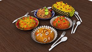 Cartoon Fried Rice 3D model