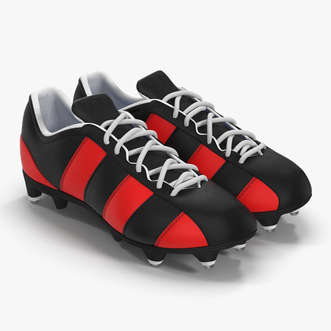 Ground Football Boots Red 3D Model 3D model preview