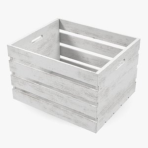 White Large High Box of Wooden Planks