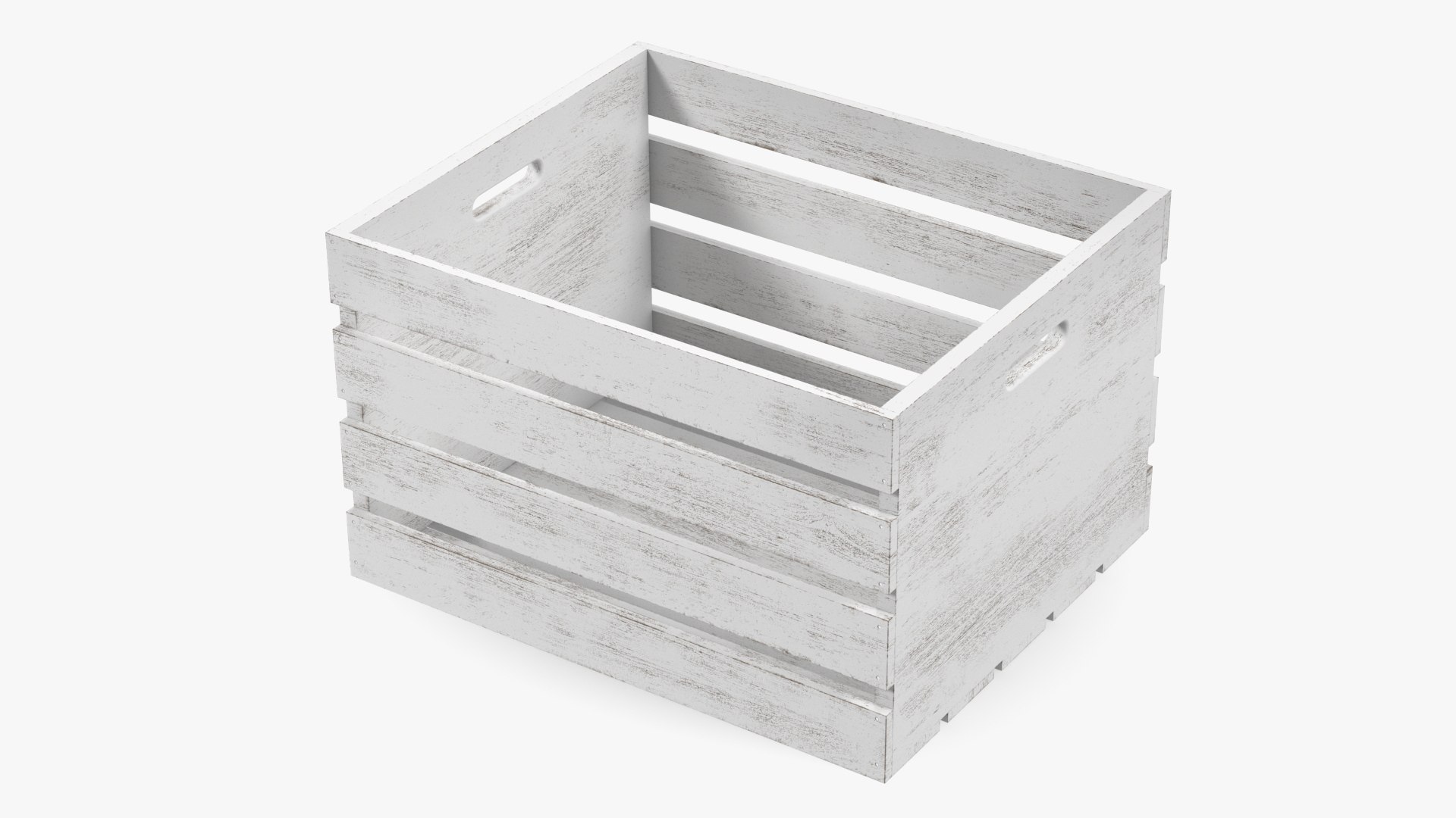 White Large High Box of Wooden Planks 3D model preview