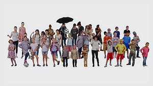 3Dset People Children model