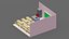 Voxel Classroom Low-poly 3D model